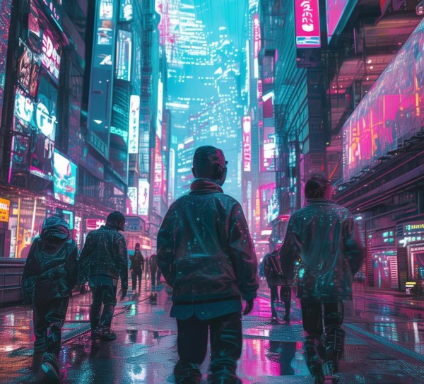 赛博朋克科技与现实的碰撞,未来与现实的交织