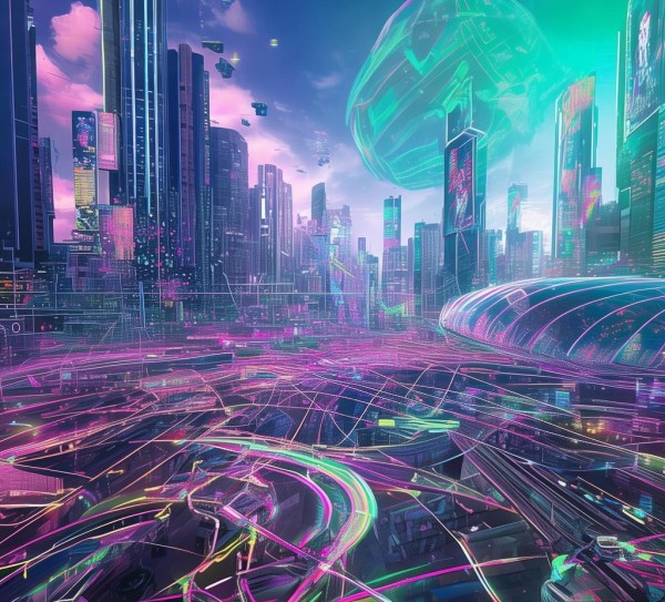 科技动态场景图，未来世界的视觉语言