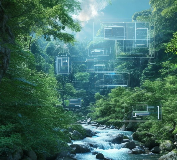 科技与自然融合，高科技动态壁纸奇观