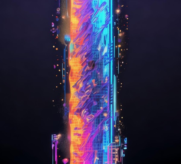 竖版科技动态，科技与艺术完美融合，边框素材设计