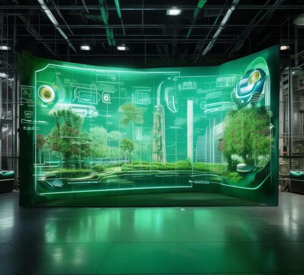 科技绿幕，未来光明的展示场景