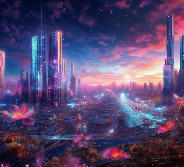科技美学横屏壁纸，融合科技与艺术的视觉盛宴
