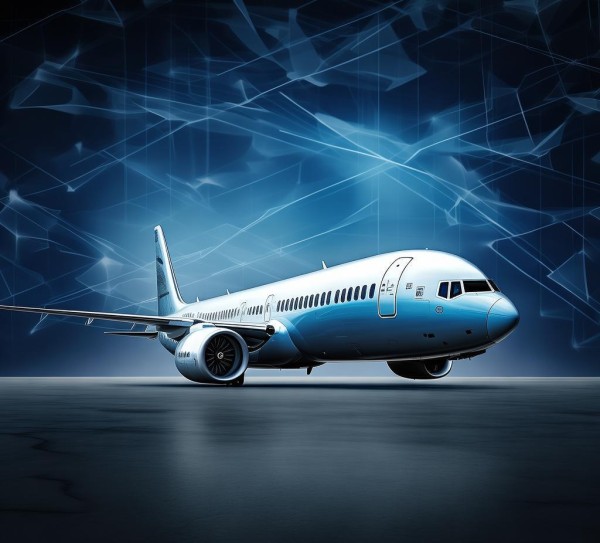 波音737Max,科技动态与网格背景的完美结合