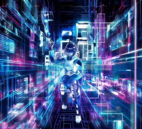 科技与动漫的未来，AI驱动的虚拟现实壁纸
