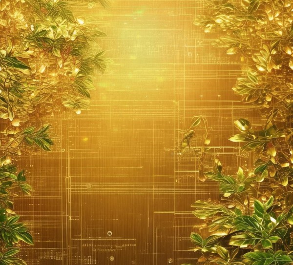 科技动态下的金色壁纸,智能与自然的完美融合 科技动态下的金色壁纸,智能与自然的完美融合