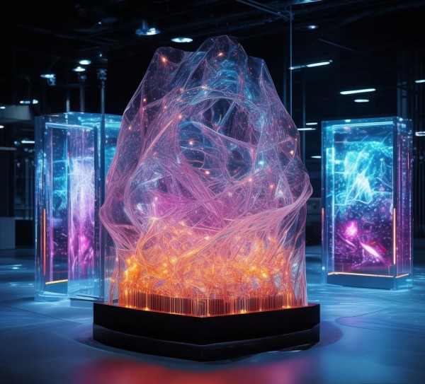 科技与艺术的炫酷融合，3D打印、荧光屏与艺术的完美结合
