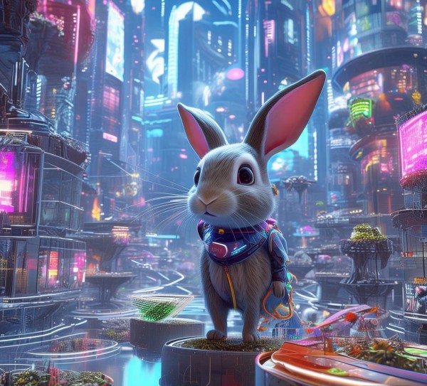 科技动态壁纸,科技小兔子