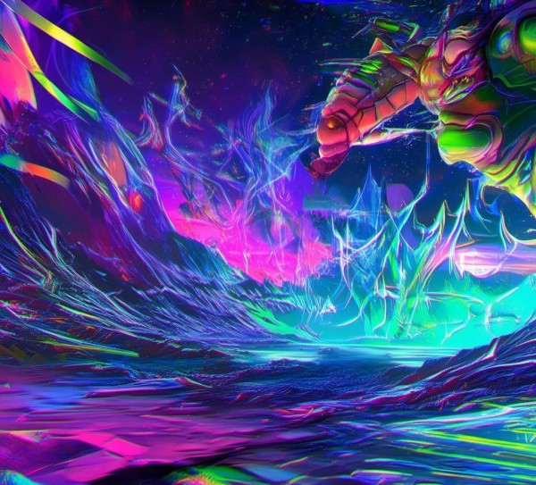 高科技动态壁纸，英雄联盟的 digital art