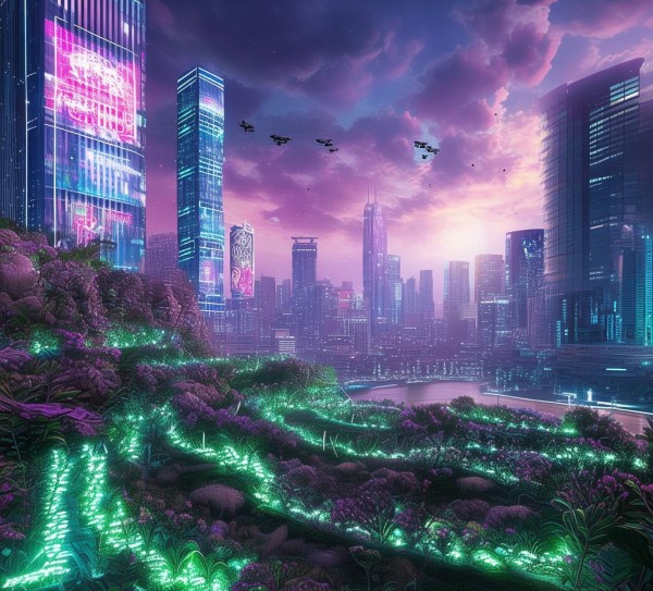 科技与自然的和谐之美,高科技动态壁纸风景高清