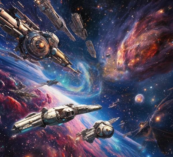 未来宇宙科技动态图，人类探索宇宙的视觉盛宴